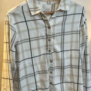Jachs Gray and White Plaid Shirt